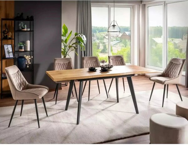 Scaun AGAT, bej inchis/negru, stofa catifelata - Bluvel 40/metal, 51x4