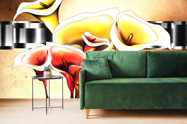 Tapet flori calla lilly elegante