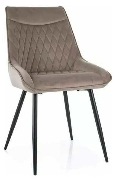 Scaun AGAT, bej inchis/negru, stofa catifelata - Bluvel 40/metal, 51x4