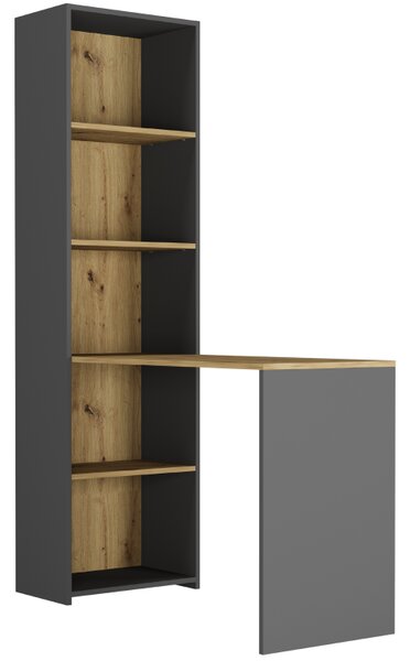 Birou de scris cu raft MODERN B-50S - 120 x 50 x 180 cm - diferite variante de culoare artisan mix antracit