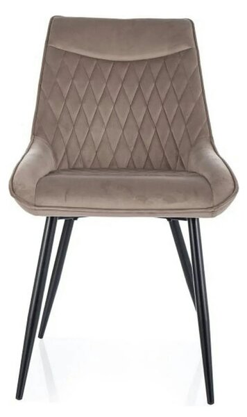Scaun AGAT, bej inchis/negru, stofa catifelata - Bluvel 40/metal, 51x4