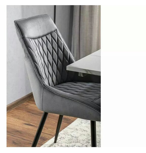 Scaun AGAT, gri/negru, stofa catifelata - Bluvel 14/metal, 51x44x88 cm