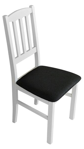 Scaun BOS 3, negru/alb, stofa clasica/lemn de fag, 43x40x90 cm