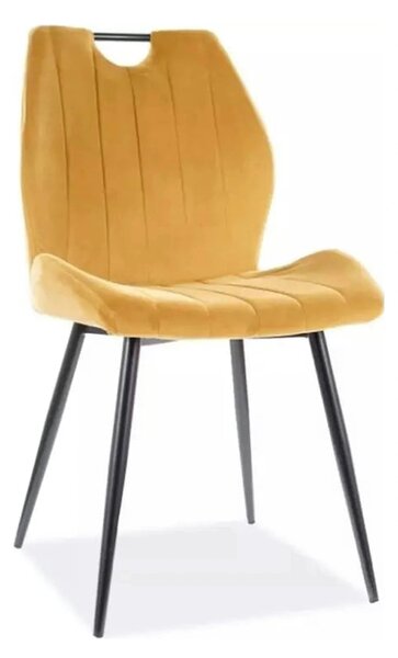 Scaun ARCO, galben/negru, stofa/metal, 51x43x91 cm
