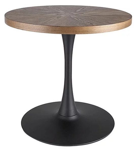 Masa rotunda lemn bucatarie AMADEO, nuc/negru, 80x80x76 cm