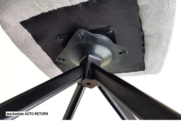 Scaun living rotativ AZALIA, bej inchis/negru, stofa catifelata/metal