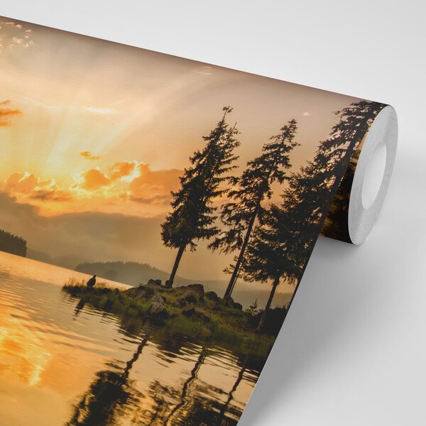 Fototapet reflectare în lac de munte