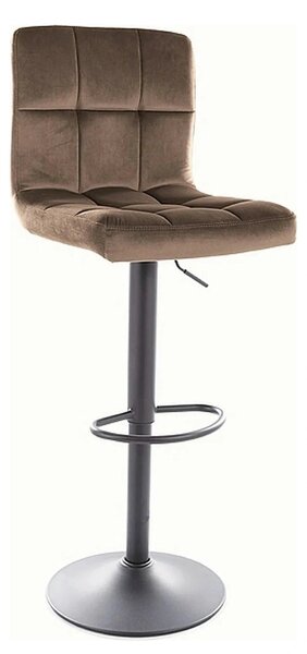 Scaun bar C105, bej inchis - Bluvel 40/negru, stofa catifelata/metal
