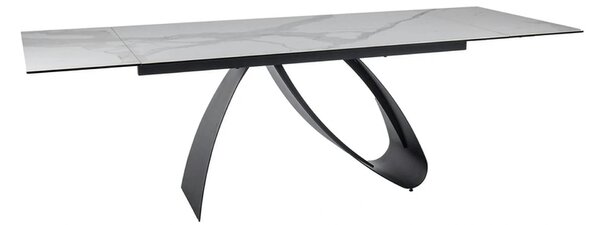 Masa extensibila DIUNA, alb/negru, sticla securizata/ceramica/metal, 1