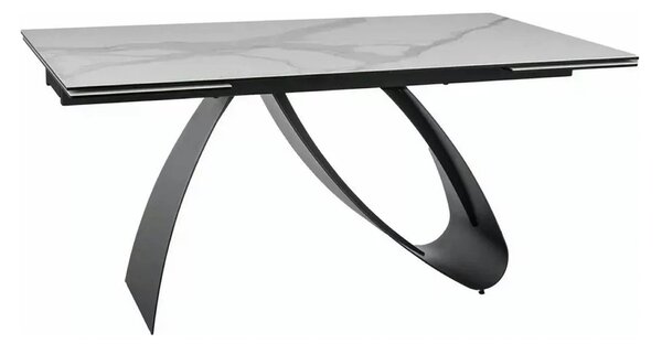 Masa extensibila DIUNA, alb/negru, sticla securizata/ceramica/metal, 1
