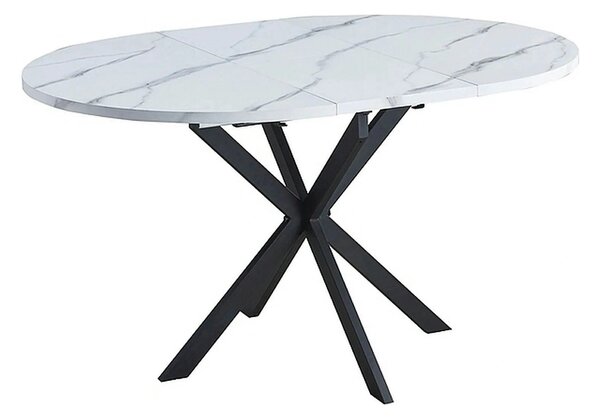 Masa extensibila pentru sufragerie GASTON, alb/negru, 100/135x100x75 c