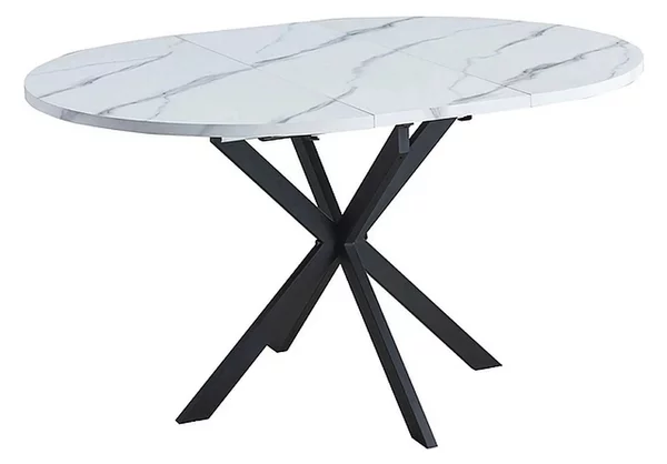Masa extensibila pentru sufragerie GASTON, alb/negru, 100/135x100x75 c