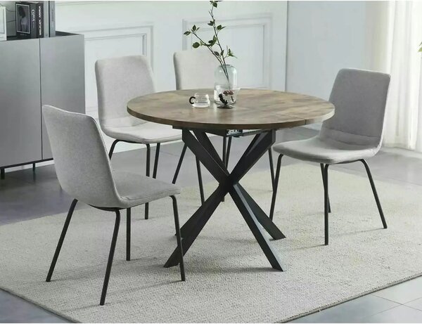 Masa extensibila pentru sufragerie GASTON, nuc/negru, 100/135x100x75 c