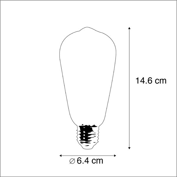 Set de 5 becuri LED E27 reglabile ST64 Goldline 5W 380lm 2200K