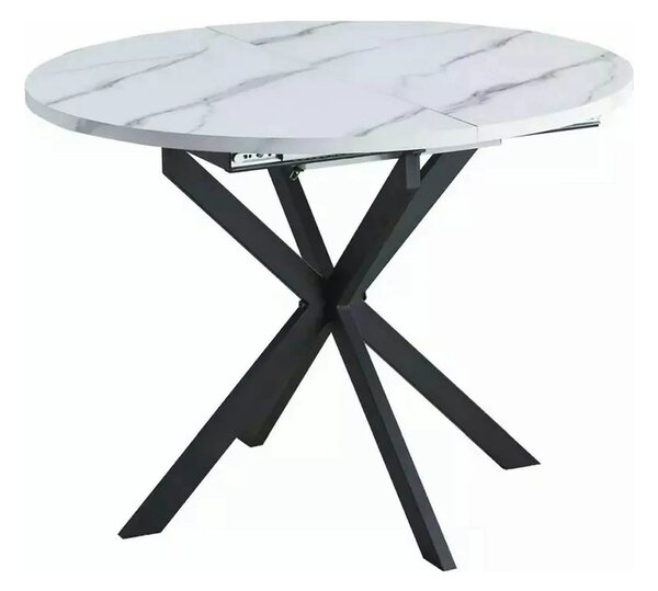 Masa extensibila pentru sufragerie GASTON, alb/negru, 100/135x100x75 c