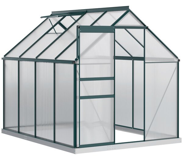Outsunny Sera pentru plante din aluminiu kit sera de gradina walk-in din policarbonat cu ventilatie, Verde | Aosom Romania