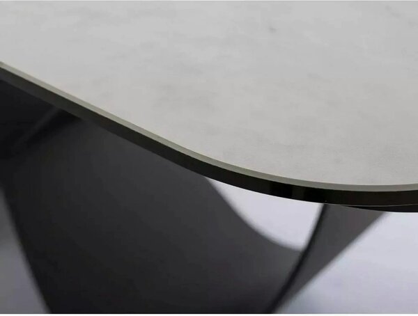Masa extensibila INFINITY, alb/negru, sticla securizata/ceramica/metal