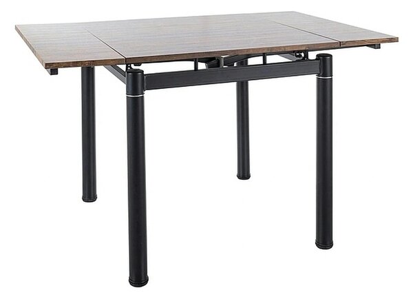 Masa extensibila GD082, nuc vintage/negru mat, 80/131x80x75 cm