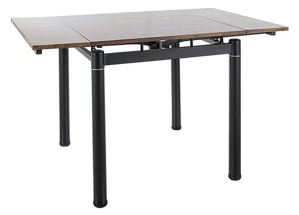 Masa extensibila GD082, nuc vintage/negru mat, 80/131x80x75 cm