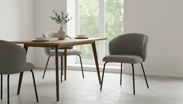 Scaun KEVIN, gri/negru, stofa clasica/metal, 57x44x79 cm