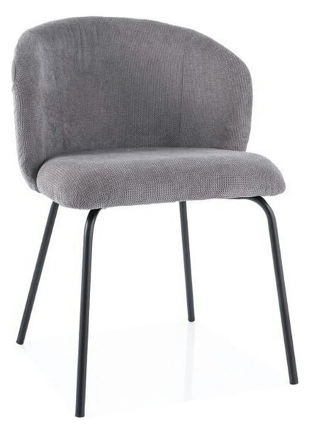Scaun KEVIN, gri/negru, stofa clasica/metal, 57x44x79 cm