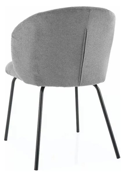 Scaun KEVIN, gri/negru, stofa clasica/metal, 57x44x79 cm