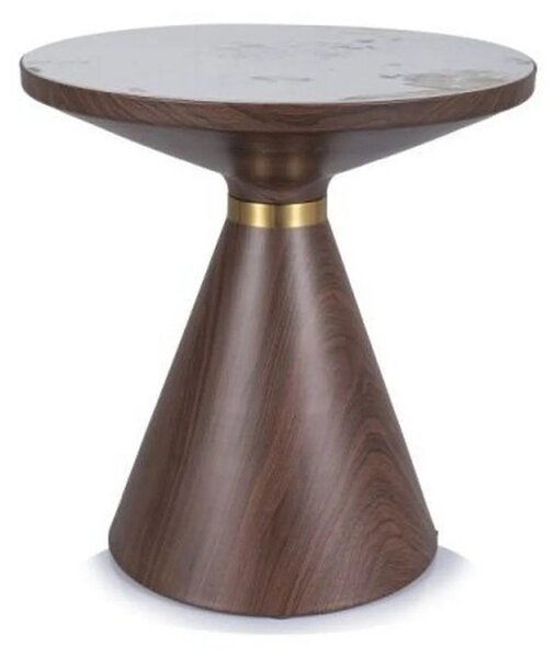 Masuta NAPA B, alb/nuc/auriu, ceramica/metal, 50x50x53 cm