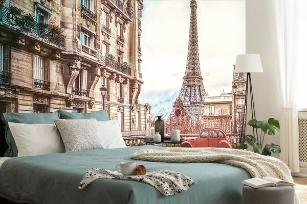 Tapet vedere la Turnul Eiffel de pe strada Parisului