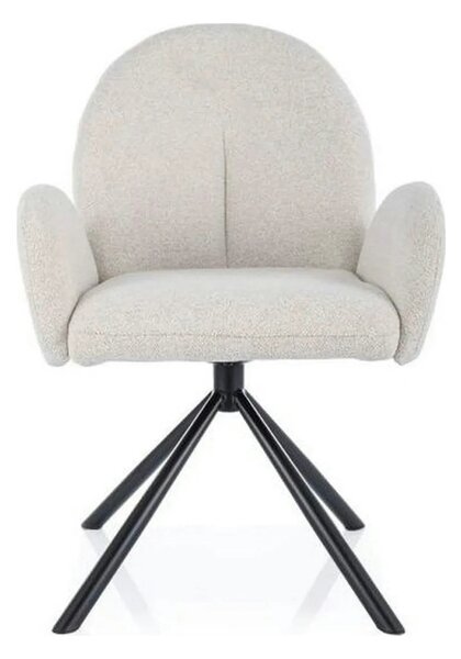 Scaun rotativ PLANET, bej/negru, stofa clasia/metal, 60x46x88 cm