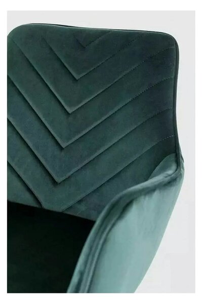 Scaun FIG, verde/negru, stofa catifelata/metal, 57x47x85 cm