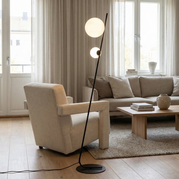 Lampă de podea TATU 2xG9/8W/230V neagră