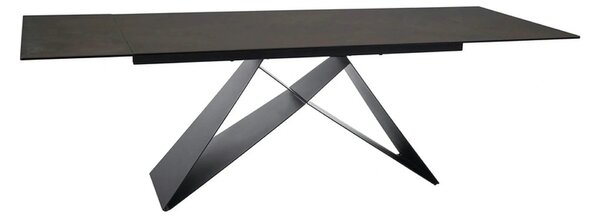 Masa extensibila WESTIN, maro/negru, sticla/ceramica/metal, 160/240x90