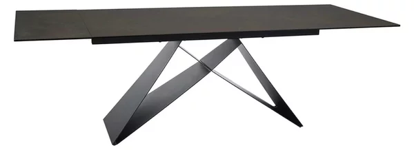 Masa extensibila WESTIN, maro/negru, sticla/ceramica/metal, 160/240x90