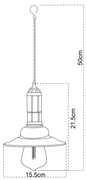 Lustră solară cu lanț Globo 33255, LED 0,06W/1,2V, IP44