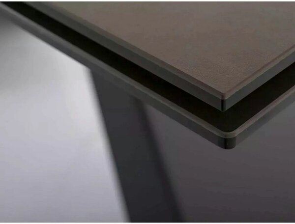 Masa extensibila WESTIN, maro/negru, sticla/ceramica/metal, 160/240x90