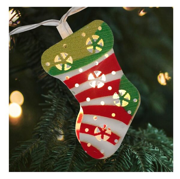 Ghirlandă LED de Crăciun pentru exterior 10xLED/2xAA 1,65 m IP44 alb cald cu ciorapi