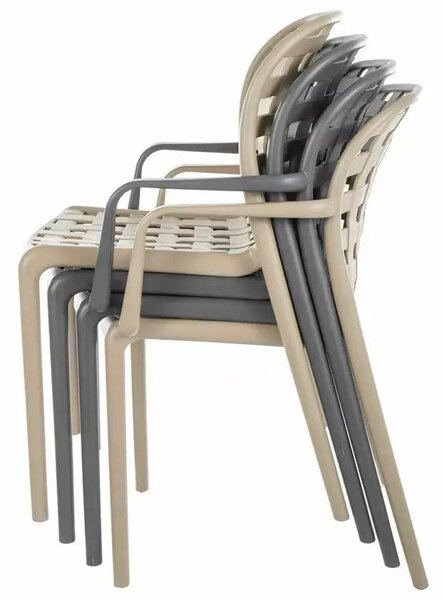 Scaun STRIP, bej, polipropilena, 46x42x83 cm
