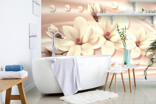 Tapet magnolie de lux cu perle
