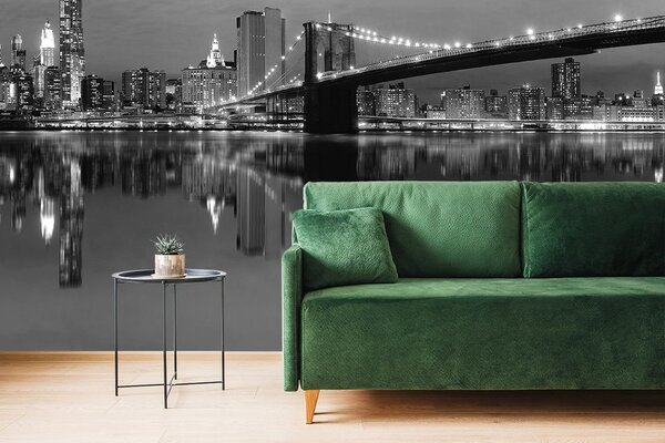 Fototapet podul în Manhattan în alb-negru