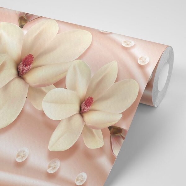 Tapet magnolie de lux cu perle