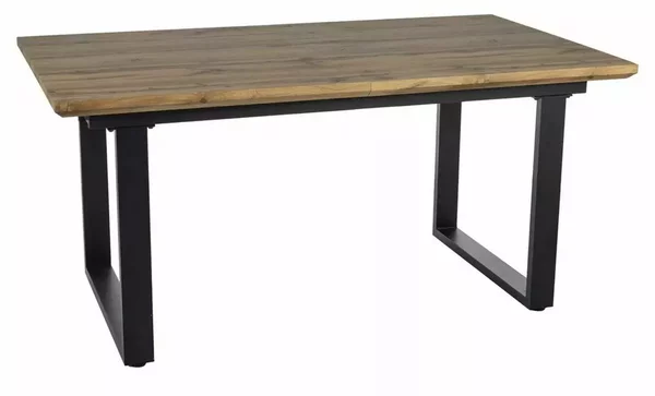 Masa bucatarie 8 persoane UMBERTO II, stejar/negru, 160/240x90x76 cm