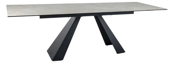 Masa extensibila SALVADORE, crem/negru, sticla/ceramica/metal, 160/240