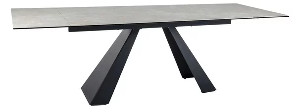 Masa extensibila SALVADORE, crem/negru, sticla/ceramica/metal, 160/240