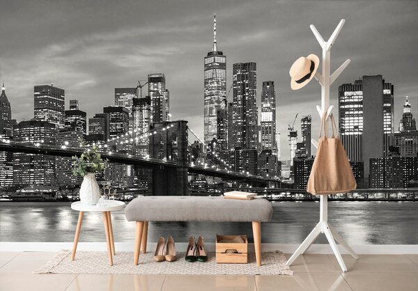 Fototapet pod în Brooklyn înalb-negru