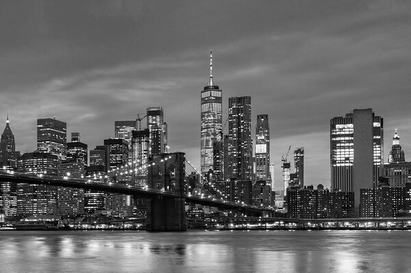 Fototapet pod în Brooklyn înalb-negru
