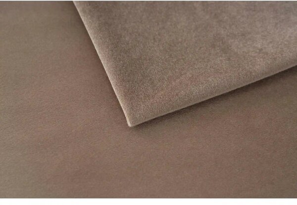 Pat RETRO 160x200, stofa catifelata maro deschis - Luna 03, cu somiera