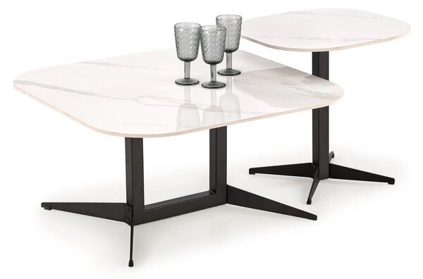 Masuta BORNA, alb/negru, ceramica/metal, 80x80x40 cm