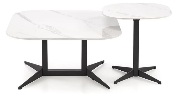 Masuta BORNA, alb/negru, ceramica/metal, 80x80x40 cm