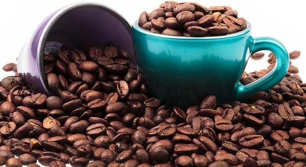 Fototapet ceașca cu boabe de cafea