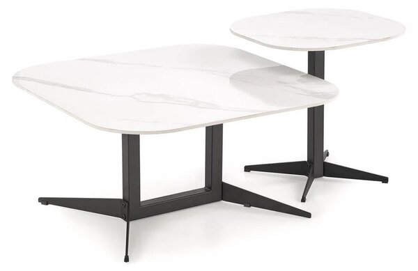 Masuta BORNA, alb/negru, ceramica/metal, 80x80x40 cm